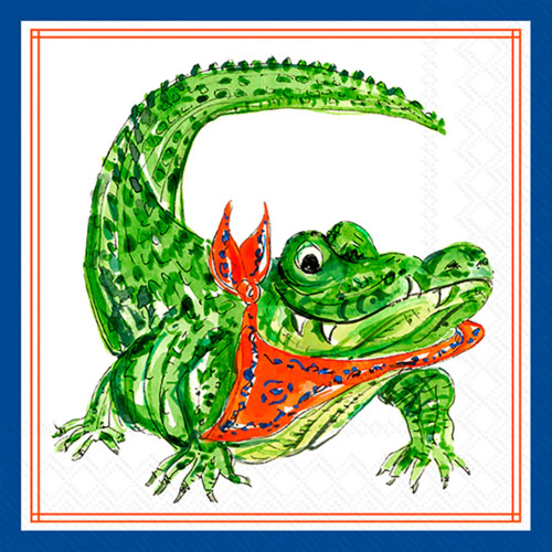 Orange Alligator Hometown Pride Cocktail Napkin Decoupage