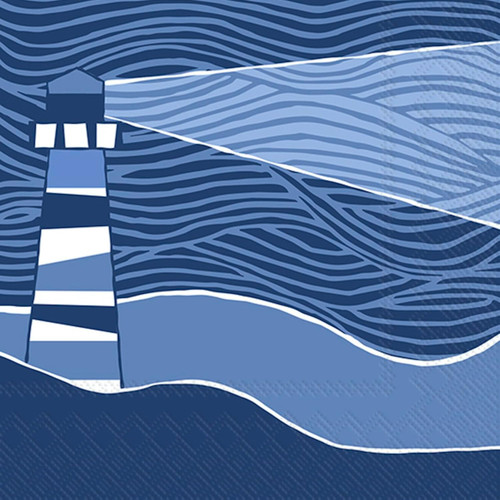Blue Lighthouse Cocktail Napkin Decoupage