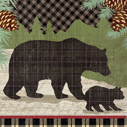 Black Bear Cocktail Napkin Decoupage