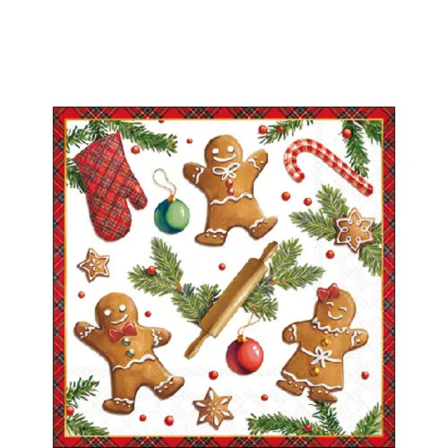 Holiday Gingerbread Cookies Cocktail Napkin Decoupage