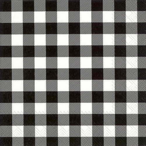 Buffalo Black & White Plaid Cocktail Napkin Decoupage