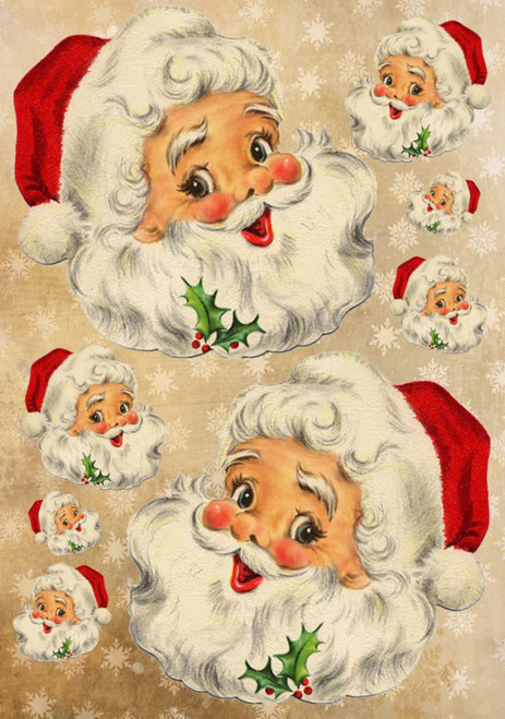 Vintage Santa Face Holiday Rice Paper
