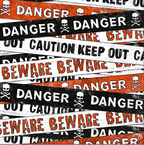 Danger Beware Halloween Cocktail Napkin Decoupage Danger Beware Halloween Cocktail Napkin Decoupage