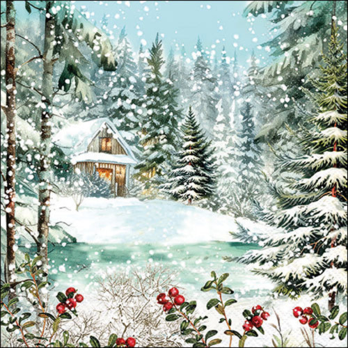Cabin in the Woods Winter Lunch Napkin