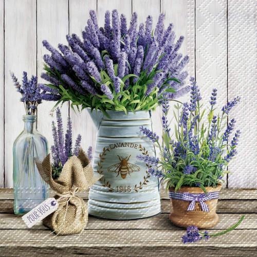Lavender in Bucket Floral Cocktail Napkin