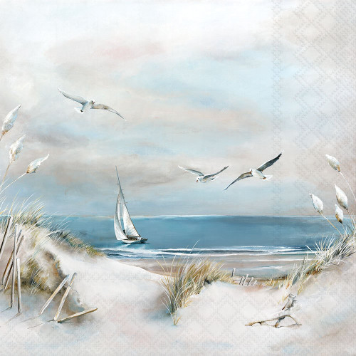 Sailing at Sea Cocktail Napkin, Coastal, Decoupage