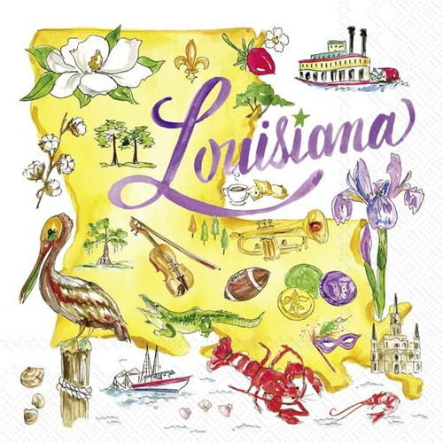 Louisiana State Cocktail Napkin Decoupage