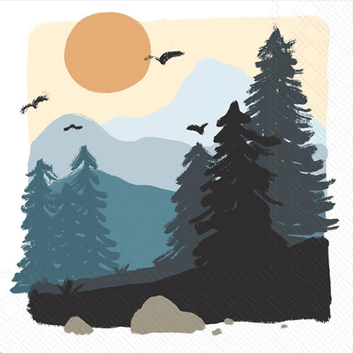 Nature Cocktail Napkin, Camping, Hiking