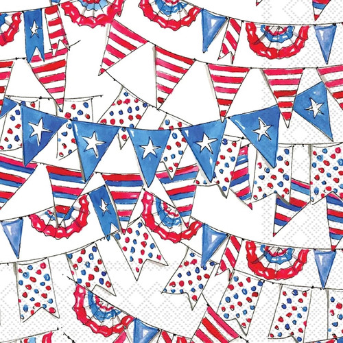 Patriotic Buntings Pennant Flag Cocktail Napkin Decoupage