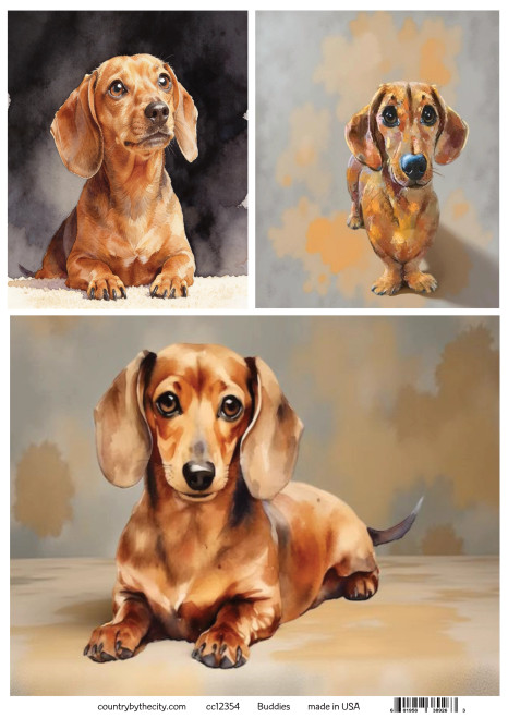 Buddies Dachshund Dog Rice Paper