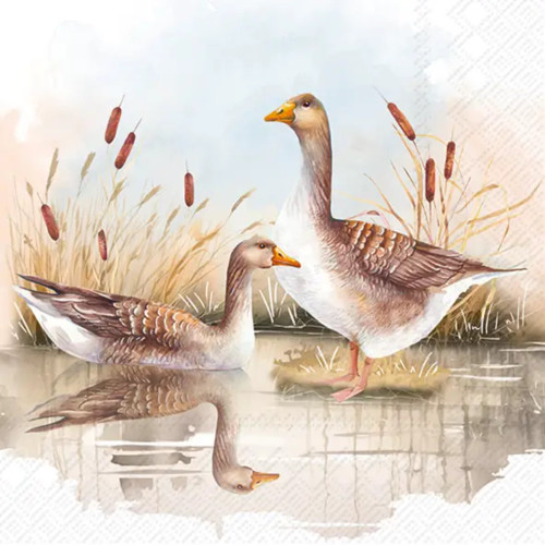 Wild Geese Lunch Napkin, Nature, Decoupage