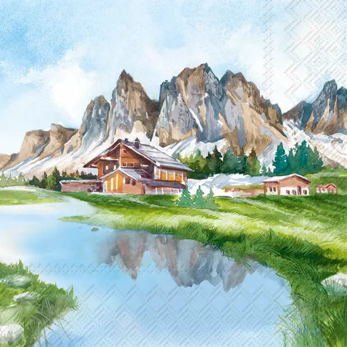 Mountain Valley Lunch Napkin, Decoupage