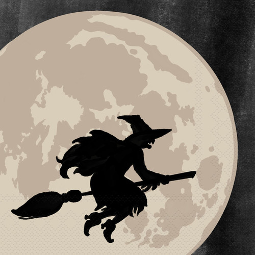 Moon Witch Halloween Cocktail Napkin