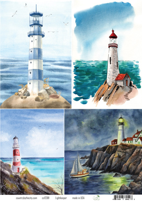Lightkeeper Coastal Lighthouse Rice Paper