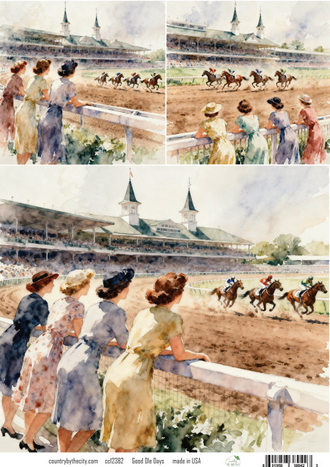 Good Ole Days at the Racetrack Rice Paper, Derby