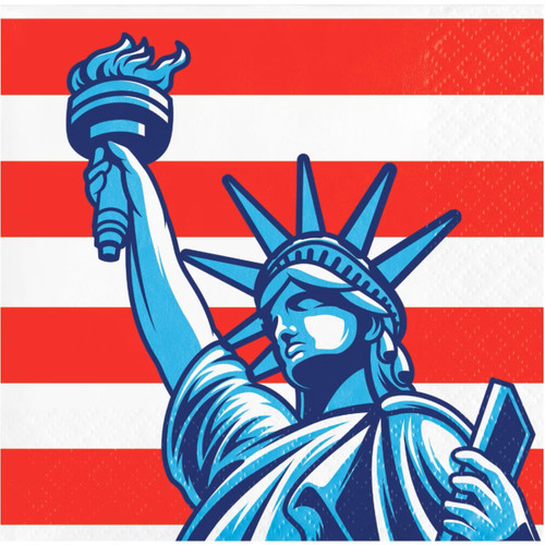 Lady Liberty Cocktail Napkin, Americana