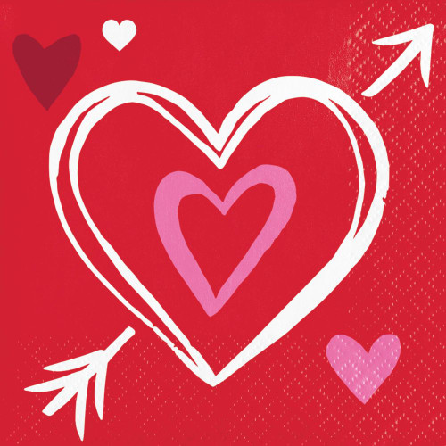 Joyful Hearts Valentine Cocktail Napkin, Decoupage