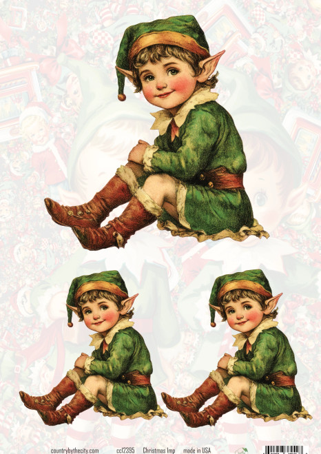 Christmas Imp Decoupage Rice Paper