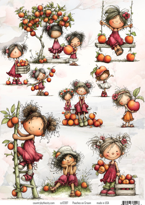 Peaches on Cream Decoupage Rice Paper