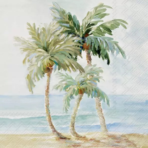 Palms in Paradise Tropical Cocktail Napkin, Decoupage