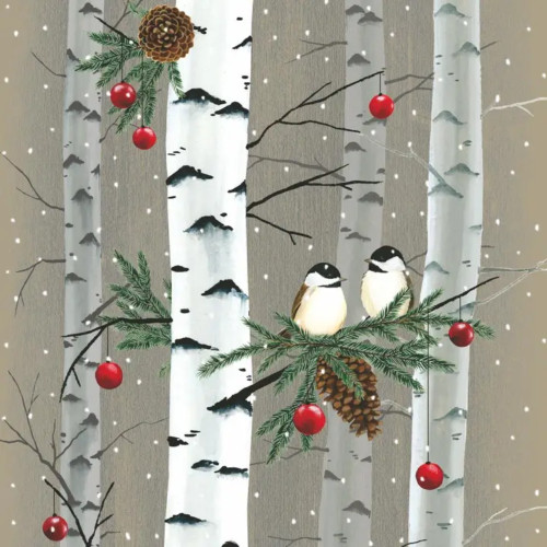 Birch & Birds Forest Lunch Napkin, Decoupage