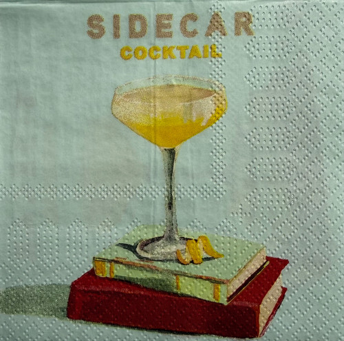 Sidecar Cocktail Beverage Napkin, Decoupage