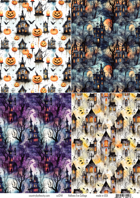 Halloween Hallows Eve Collage Rice Paper