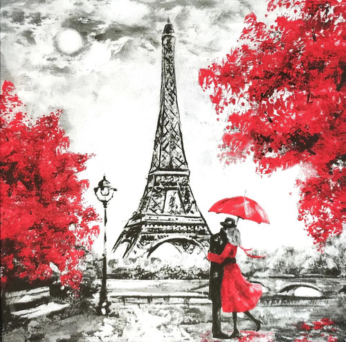 L'Amour a Paris Lunch Napkin, Decoupage