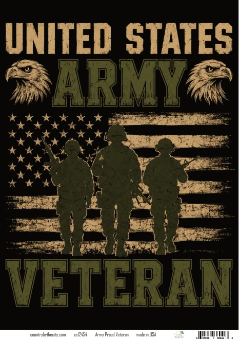 Army Proud Veteran A4 Decoupage Rice Paper