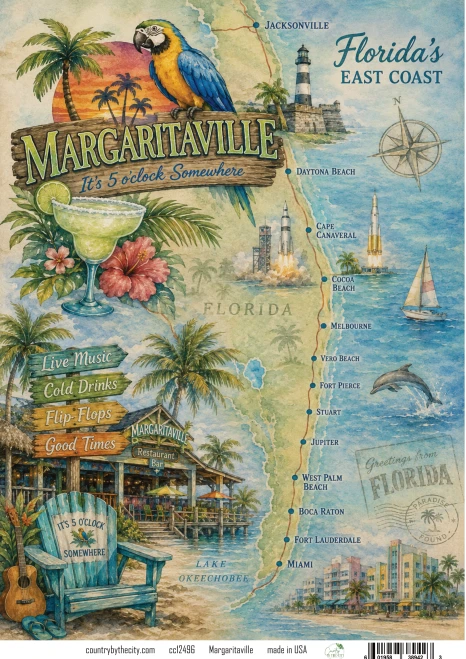 Margaritaville A4 Decoupage Rice Paper