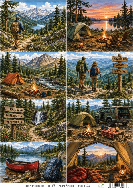 Hiker's Paradise A4 Decoupage Rice Paper