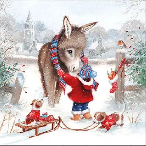Keeping Warm Holiday Cocktail Napkin