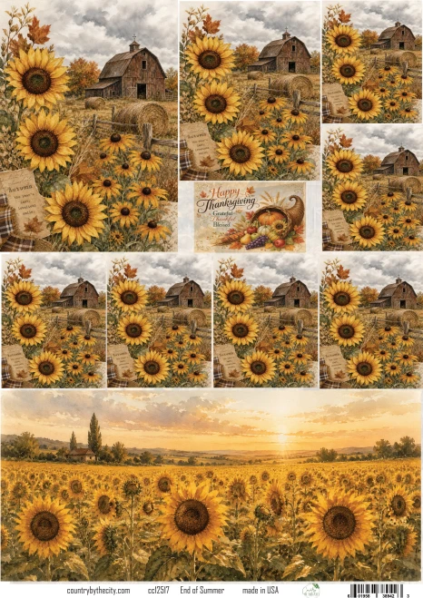 End of Summer A4 Decoupage Rice Paper