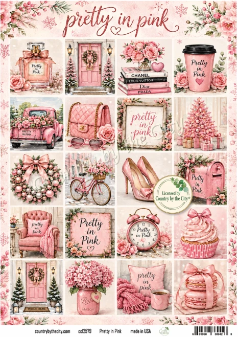 Pretty in Pink A4 Decoupage Rice Paper