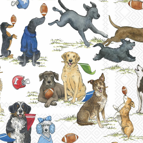 Football Dogs Repeat Cocktail Napkin