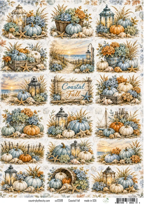 Coastal Fall A4 Decoupage Rice Paper