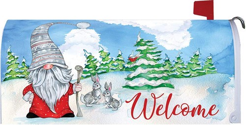 Holiday Gnome Christmas Mailbox Cover