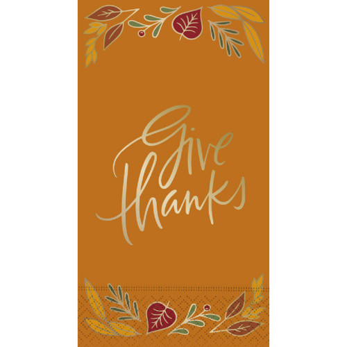 Give Thanks Thanksgiving Dinner Napkin/Guest Towel