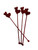 Valentine Heart Glitter Acrylic Swizzle Stick Set of 4