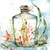 Bottled Seahorse Cocktail Napkin