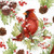 Cardinals in Holly Christmas Cocktail Napkin, Decoupage