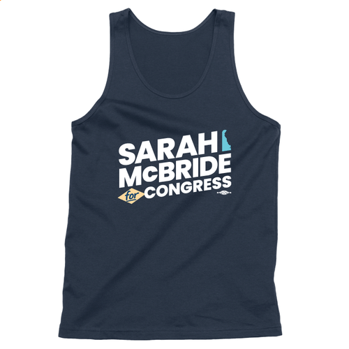 Sarah McBride - Stacked Logo (Unisex Navy Tank)