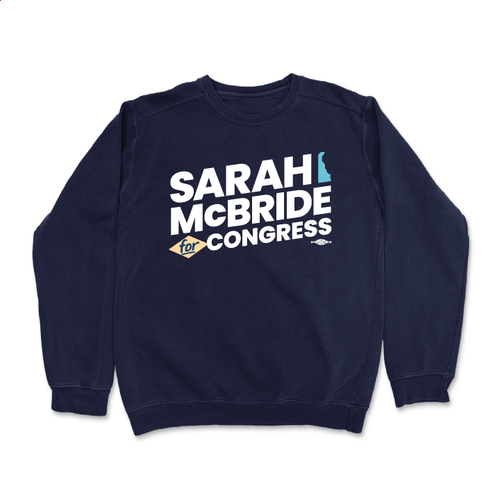 Sarah McBride - Stacked Logo (Navy Crewneck Sweater)