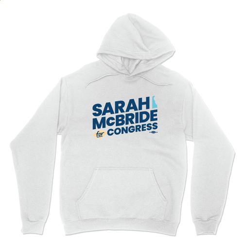 Sarah McBride - Stacked Logo (White Pullover Hoodie)