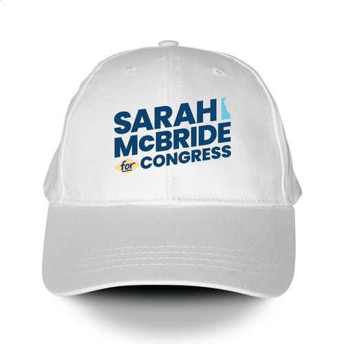 Sarah McBride - Stacked Logo (White Baseball Cap)