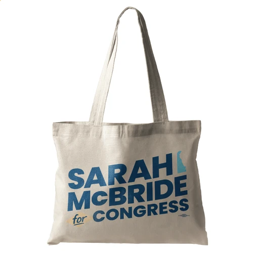 Sarah McBride - Stacked Logo (Natural Canvas Tote)