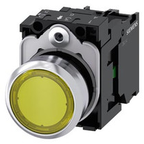 Siemens 3SU1152-0AB30-1BA0-ZY12 ILLUMINATED PUSHBUTTON, YELLOW