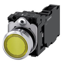 Siemens 3SU1152-0AB30-1FA0-ZY19 ILLUMINATED PUSHBUTTON, YELLOW