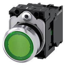 Siemens 3SU1152-0AB40-1BA0-ZX90 ILLUMINATED PUSHBUTTON, GREEN