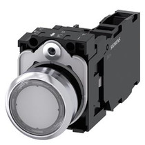 Siemens 3SU1152-0AB70-1FA0-ZY10 ILLUMINATED PUSHBUTTON, CLEAR